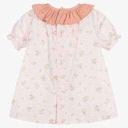 Paloma de la O-Baby Girls Pink Cotton Striped Dress | Childrensalon Outlet
