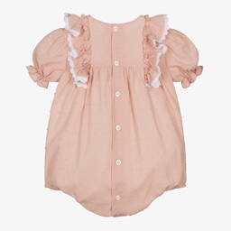 Paloma de la O-Baby Girls Pink Plumeti Cotton Shortie | Childrensalon Outlet