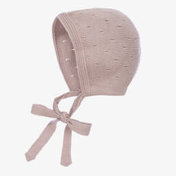 Paloma de la O-قبعة بونيه مزيج قطن محبوك لون بنفسجي للمولودات | Childrensalon Outlet