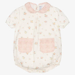 Paloma de la O-Baby Girls White Cotton Floral Shortie | Childrensalon Outlet
