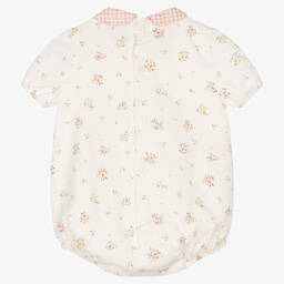 Paloma de la O-Baby Girls White Cotton Floral Shortie | Childrensalon Outlet