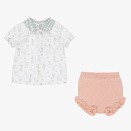 Paloma de la O-Белый топ и розовые шорты | Childrensalon Outlet