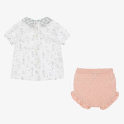 Paloma de la O-Белый топ и розовые шорты | Childrensalon Outlet