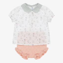 Paloma de la O-Белый топ и розовые шорты | Childrensalon Outlet
