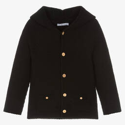 Paloma de La O Hooded Knit Cardigan Unisex Toddler 4 Year Black by Childrensalon
