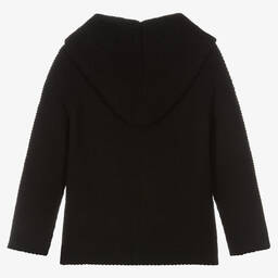 Paloma de la O-Black Hooded Knit Cardigan | Childrensalon Outlet