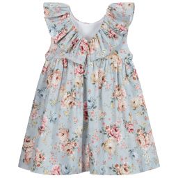 Paloma de la O-Blue Floral Cotton Dress | Childrensalon Outlet
