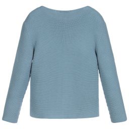 بالوما دي لا أو-كارديغان مزيج قطن محبوك لون أزرق | Childrensalon Outlet