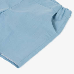 Paloma de la O-Boys Azure Linen Blend Shorts | Childrensalon Outlet