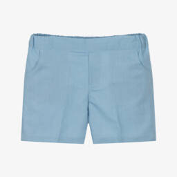 Paloma de la O-Boys Azure Linen Blend Shorts | Childrensalon Outlet
