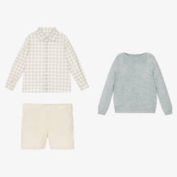 Paloma de la O-Комплект с бежевыми шортами из вельвета | Childrensalon Outlet