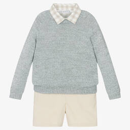 Paloma de la O-Комплект с бежевыми шортами из вельвета | Childrensalon Outlet