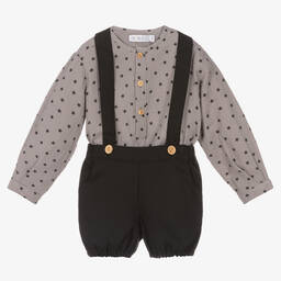 بالوما دي لا أو-طقم شورت أطفال ولادي قطن لون أسود | Childrensalon Outlet