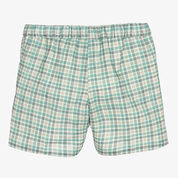 Paloma de la O-Boys Blue Check Shorts | Childrensalon Outlet