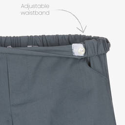 Paloma de la O-Boys Blue Cotton Check Shorts Set | Childrensalon Outlet