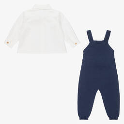 Paloma de la O-طقم دانغريز قطن وأكريليك لون أزرق | Childrensalon Outlet