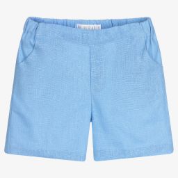 Paloma de la O-Boys Blue Linen Shorts | Childrensalon Outlet