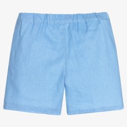 Paloma de la O-Boys Blue Linen Shorts | Childrensalon Outlet