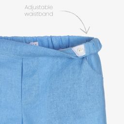 Paloma de la O-Boys Blue Linen Shorts | Childrensalon Outlet