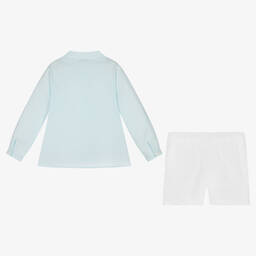 Paloma de la O-Голубая рубашка и белые шорты | Childrensalon Outlet