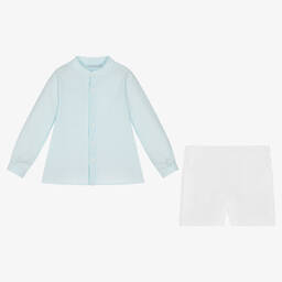 Paloma de la O-Голубая рубашка и белые шорты | Childrensalon Outlet