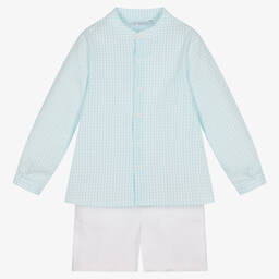 Paloma de la O-Голубая рубашка и белые шорты | Childrensalon Outlet