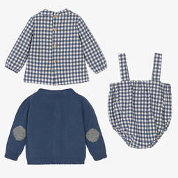 Paloma de la O-Boys Blue & White Check Shortie Set | Childrensalon Outlet