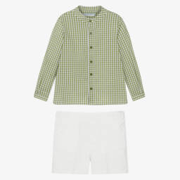 Paloma de la O-Летний комплект для мальчиков зелёный кремовый | Childrensalon Outlet