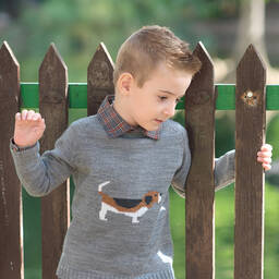 Paloma de la O-Черно-серый комплект с шортами из хлопка | Childrensalon Outlet