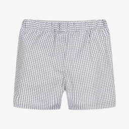 Paloma de la O-Серые хлопковые шорты в мелкую клетку | Childrensalon Outlet