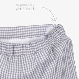 Paloma de la O-Серые хлопковые шорты в мелкую клетку | Childrensalon Outlet