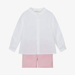 Paloma de la O-Кремовый и розовый комплект шорт для мальчиков | Childrensalon Outlet