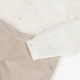 Paloma de la O-طقم أولاد بلوزة عاجية وشورت بيج | Childrensalon Outlet