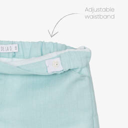 Paloma de la O-Boys Mint Green Cotton & Linen Shorts Set | Childrensalon Outlet