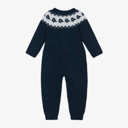 Paloma de la O-Boys Navy Knitted Babygrow | Childrensalon Outlet