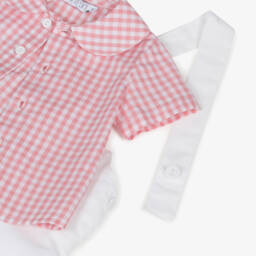 Paloma de la O-طقم أولاد بنقشة مربعات وردية وبيضاء | Childrensalon Outlet