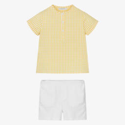 Paloma de la O-طقم أولاد من الكتان والقطن بلون الشمس | Childrensalon Outlet