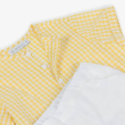 Paloma de la O-طقم أولاد من الكتان والقطن بلون الشمس | Childrensalon Outlet