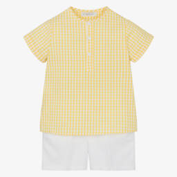 Paloma de la O-طقم أولاد من الكتان والقطن بلون الشمس | Childrensalon Outlet