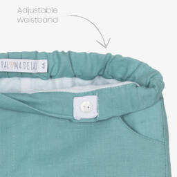 Paloma de la O-Boys White & Green Check Shorts Set | Childrensalon Outlet