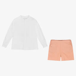 Paloma de la O-Белая рубашка и розовые шорты | Childrensalon Outlet