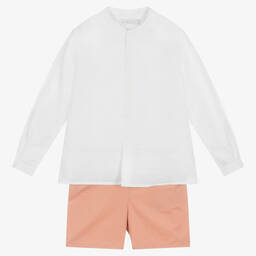 Paloma de la O-Белая рубашка и розовые шорты | Childrensalon Outlet