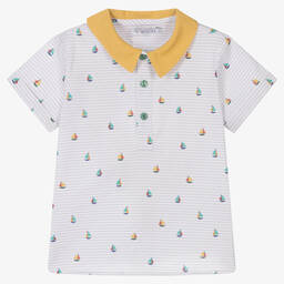 بالوما دي لا أو-طقم شورت أطفال ولادي قطن وكتان لون أصفر وأبيض | Childrensalon Outlet