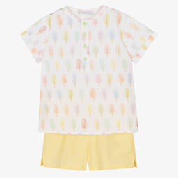Paloma de la O-Boys Yellow Ice Creams Shorts Set | Childrensalon Outlet
