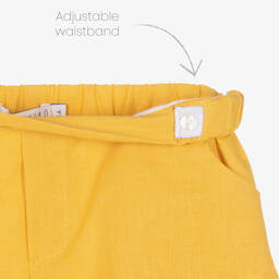 Paloma de la O-Boys Yellow Linen & Cotton Shorts  | Childrensalon Outlet
