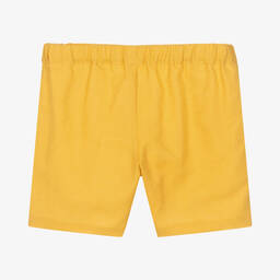 Paloma de la O-Boys Yellow Linen & Cotton Shorts  | Childrensalon Outlet