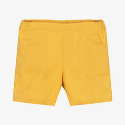 Paloma de la O-Boys Yellow Linen & Cotton Shorts  | Childrensalon Outlet