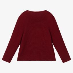 Paloma de la O-Burgundy Red Knitted Cardigan | Childrensalon Outlet