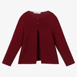 Paloma de la O-Burgundy Red Knitted Cardigan | Childrensalon Outlet