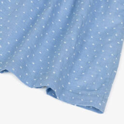 Paloma de la O-Платье из хлопка с узором Plumeti для девочек в лазурном цвете | Childrensalon Outlet